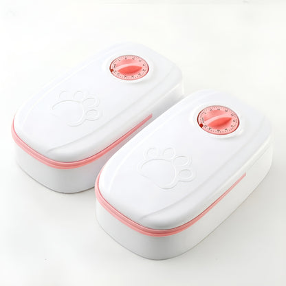 Convenient automatic dog feeder with a digital timer, perfect for busy pet owners.