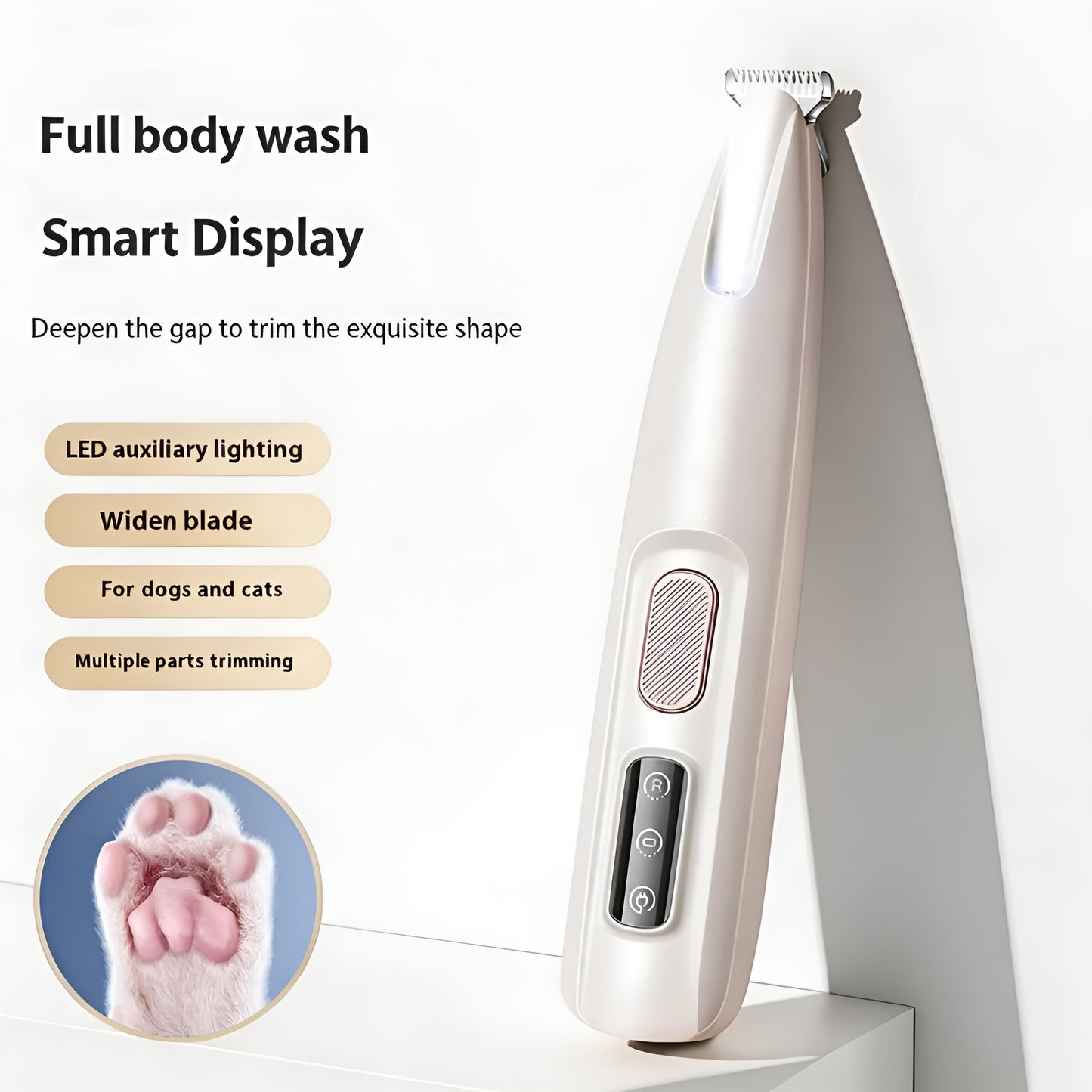 Advanced dog hair clipper featuring a clear LED battery display and status indicator, dog clipper​,hair clippers for dog, trimmer dog hair​, dog grooming hair trimmer​, dog hair trimmer, dog shavers clippers, pet hair clippers, dog clippers, cordless hair clippers for dogs, dog cutting clippers, dog grooming clippers, dog grooming clippers professional​, dog trimmer, grooming dog clippers, hair clippers dogs​, hair clippers for dogs.