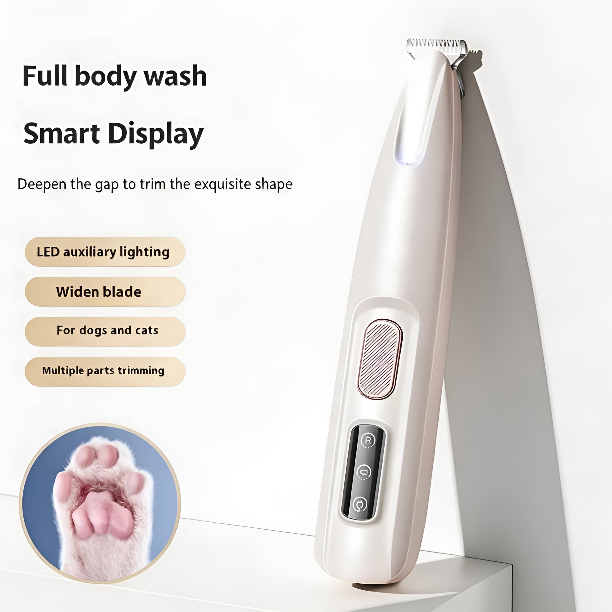 Advanced dog hair clipper featuring a clear LED battery display and status indicator, dog clipper​,hair clippers for dog, trimmer dog hair​, dog grooming hair trimmer​, dog hair trimmer, dog shavers clippers, pet hair clippers, dog clippers, cordless hair clippers for dogs, dog cutting clippers, dog grooming clippers, dog grooming clippers professional​, dog trimmer, grooming dog clippers, hair clippers dogs​, hair clippers for dogs.