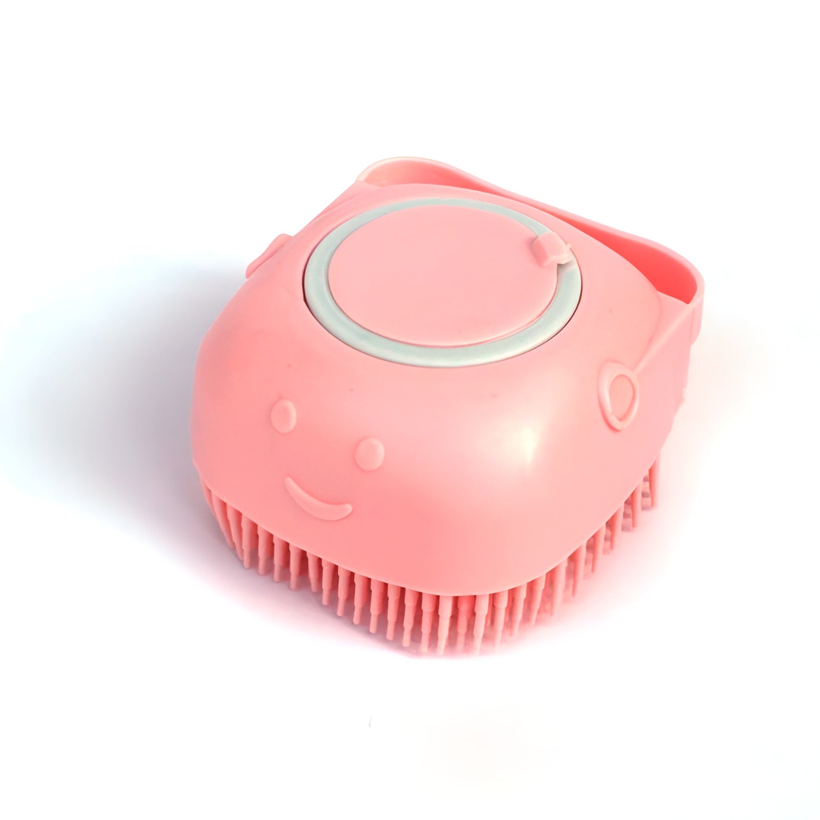 Ergonomic grip dog shower brush for a comfortable and non-slip bathing experience.