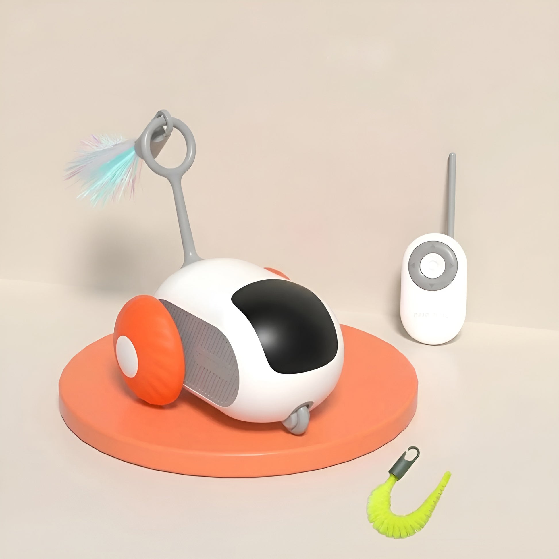 Quiet electric cat toy car designed for smooth movement on indoor floors and carpets.