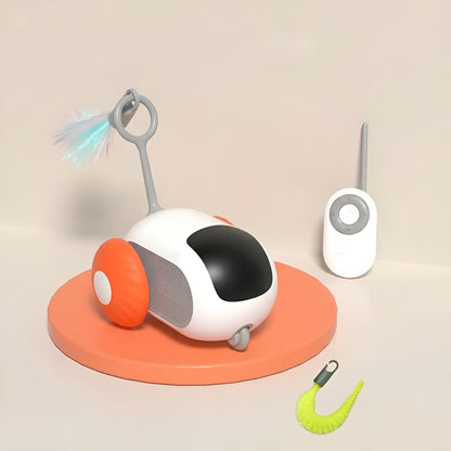 Quiet electric cat toy car designed for smooth movement on indoor floors and carpets.