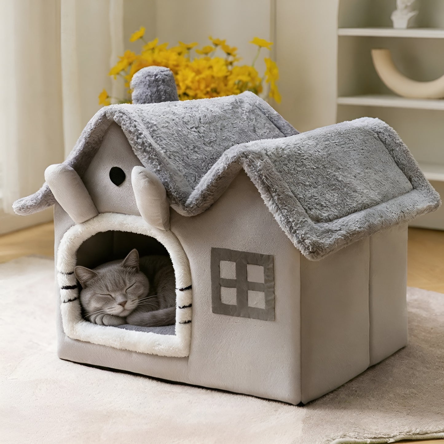 Removable cushion pet kennel nest for easy cleaning and maintenance.